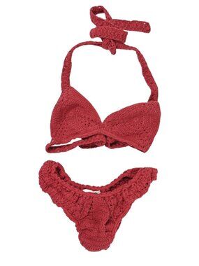 Akoia Swim Sachi Crocheted Cotton Bikini In Red